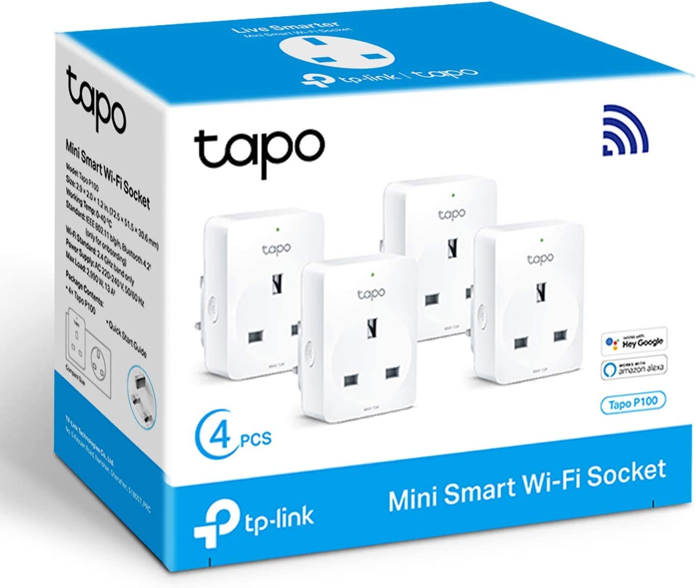 TP-Link Tapo Smart Plug Wifi Outlet Works with Alexa Echo - 4 Pack