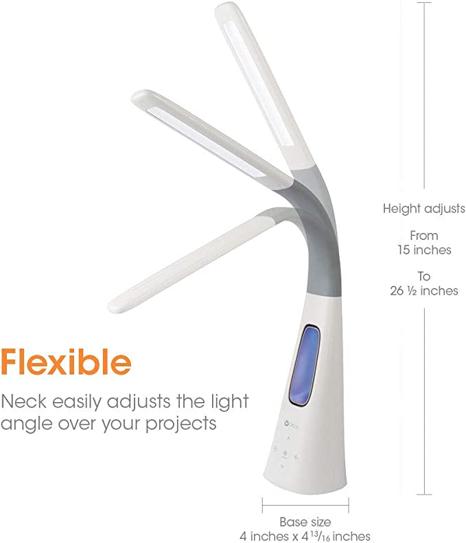 OttLite Cool Breeze LED Fan Desk Lamp with 3 Speed Bladeless Fan - KTechWorld