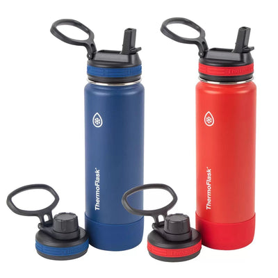 Thermoflask Water Bottles With Changeable Lids, 710ml - 2 Pack - KTechWorld